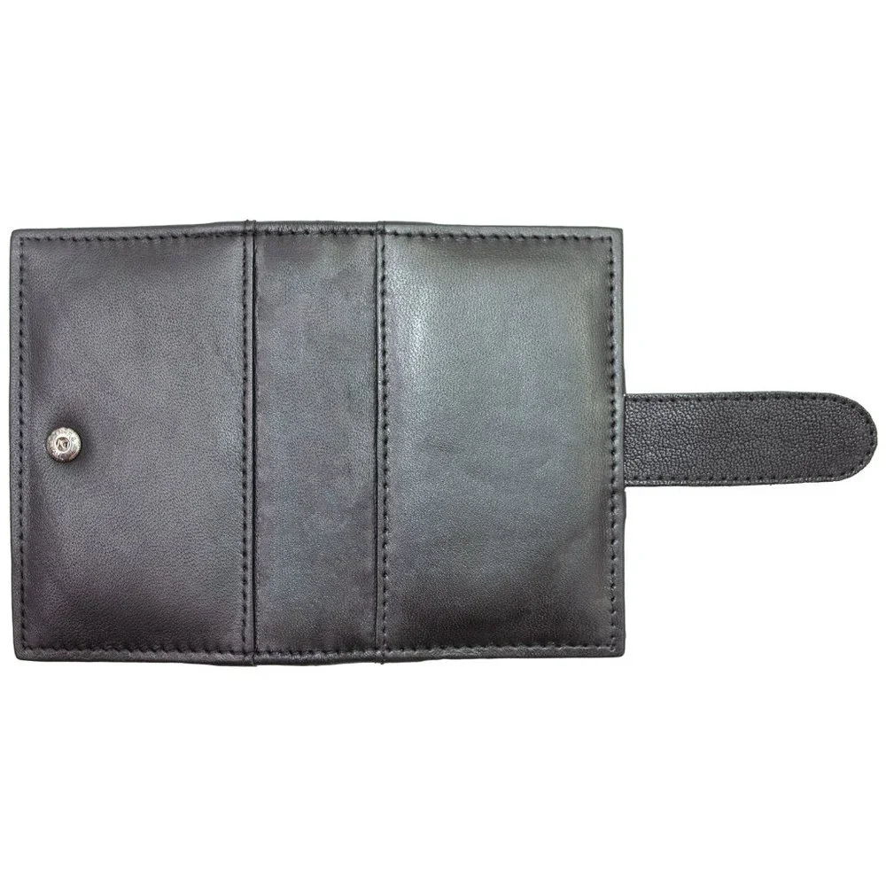 Genuine Leather Men Credit Card Holder, Black